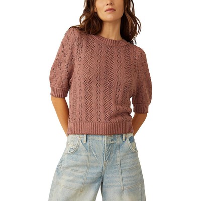Free People Женский пуловер с вырезом лодочкой и рубчатой отделкой, топ-свитер BHFO 5566