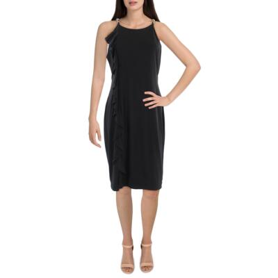 

Kensie Dresss Женское черное платье-футляр длиной до колена с отделкой цепочкой  BHFO 2023, Черный