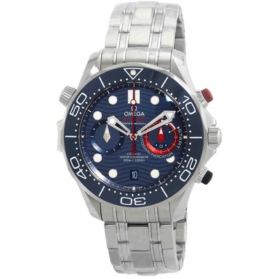 Pre-owned Omega Seamaster Chronograph Automatic Chronometer Blue Dial Men's Watch