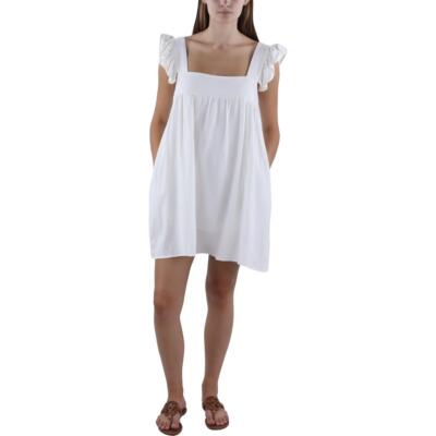 Aqua Womens Ruffled Gathered Above Knee Mini Dress BHFO 1784