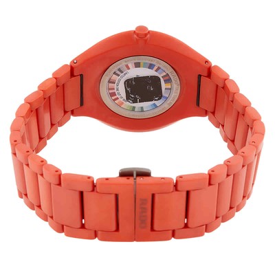 Pre-owned Rado True Thinline Quartz Orange Dial Men's Watch R27095652