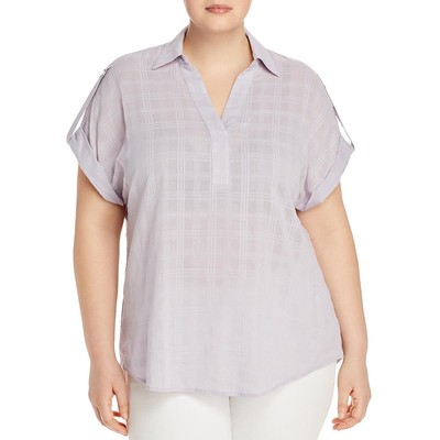 MICHAEL Michael Kors Женский фиолетовый клетчатый пуловер и верхняя рубашка плюс 1X BHFO 9683