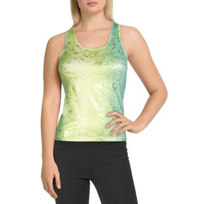 

Женская майка Terez с фольгированным принтом Racerback Scoopneck Спортивная одежда Фитнес-майка, Pistachio, Balayage