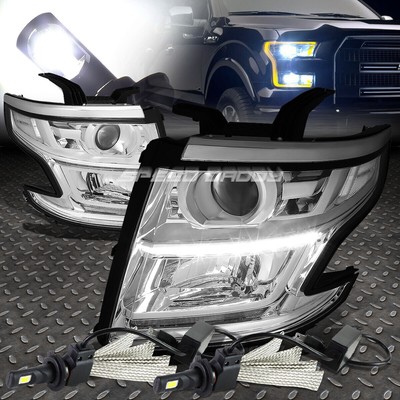 ХРОМИРОВАННАЯ ФАРА ПРОЕКТОРА С ПРОЗРАЧНОЙ БОКОВОЙ ПОВЕРХНОСТЬЮ + СВЕТОДИОД HID 6000K ДЛЯ 15-17 TAHOE/SUBURBAN