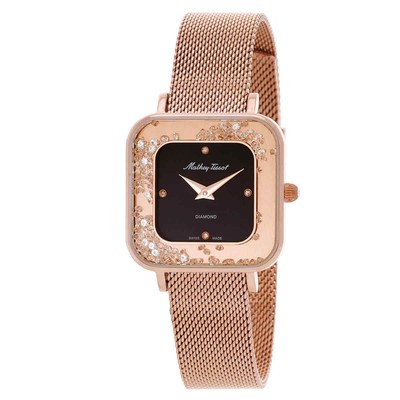 Женские часы Mathey-Tissot Gemina с черным циферблатом и бриллиантами D984SPN