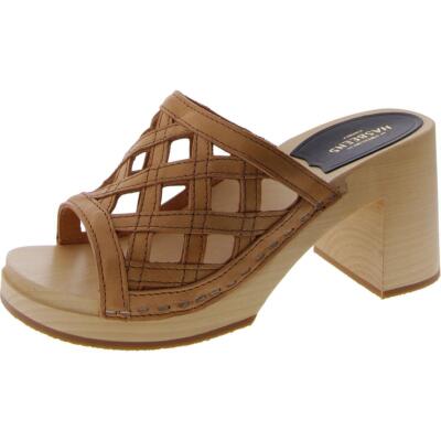 Шведские женские сабо Hasbeens Basket Clog Кожаные сабо на платформе без застежки BHFO 1443