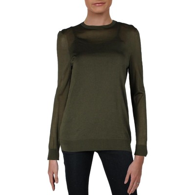 

Lafayette 148 New York Womens Green Sheer Banded Top Shirt  BHFO 4348, Sycamore green