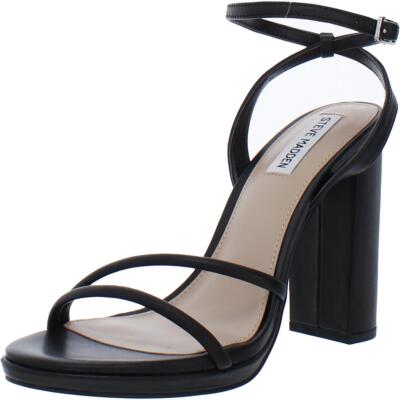 Steve Madden Womens Jennifer Leather Туфли на блочном каблуке с открытым носком BHFO 3047