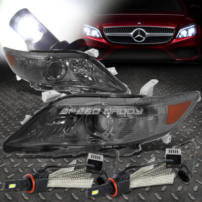 ДЫМЧАТЫЙ КОРПУС, ЯНТАРНАЯ БОКОВАЯ ФАРА + ПАРА СВЕТОДИОДОВ HID 6000K ДЛЯ 10-11 CAMRY XV40