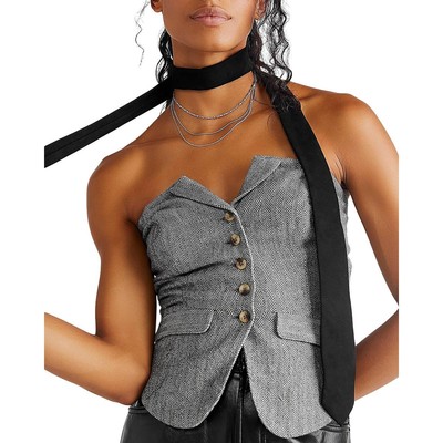 Женский блейзер Jamie Grey в елочку от Free People, топ-рубашка без бретелек, M BHFO 5238