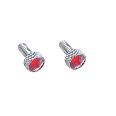 2 Pack Dash Panel Screws for 1987-2000 Peterbilt Red Jewel Chrome 3/4'' Tall