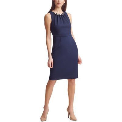 

Jessica Howard Женское темно-синее приталенное платье-футляр с жемчугом Petites  BHFO 8147, Navy