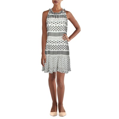 

Женское черно-белое шифоновое мини-платье Signature By Robbie Bee Petites  BHFO 6160, Black-white