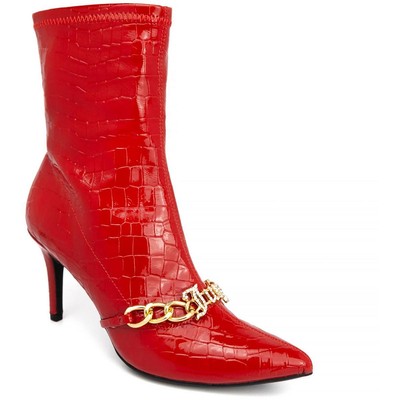 Женские ботильоны Tommi красного цвета от Juicy Couture на среднем каблуке 7 (B,M) BHFO 7493