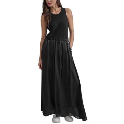 DKNY Womens Mixed Media Sleeveless Long Maxi Dress BHFO 4254