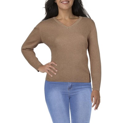 

Карен Скотт Женский Коричневый Ребристый Пуловер Свитер Свитер Petites  BHFO 8768, Chesnut heather