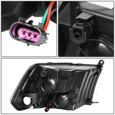 FOR 09-18 RAM 1500 2500 3500 BLACK HOUSING CLEAR CORNER HEADLIGHT HEAD LAMPS