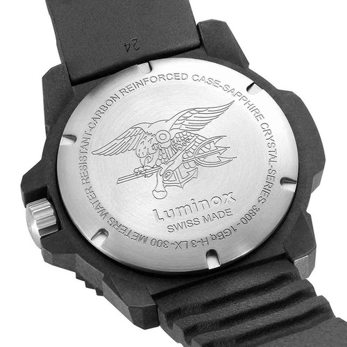 Pre-owned Luminox Carbon Seal 3800 Series Master Men's Watch Green Dial Black Strap 3813