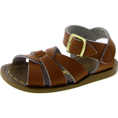 Sun-San Girls Tan Leather Beach Strappy Sandals 4 Medium (B,M) Toddler BHFO 1032