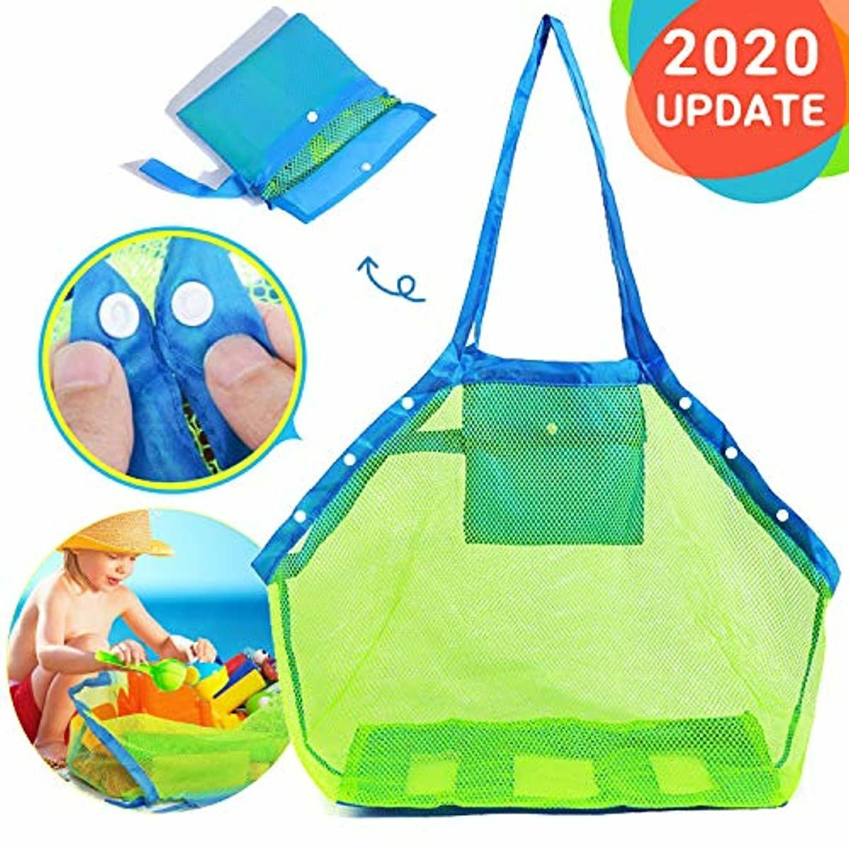 mesh beach bag for sand toys
