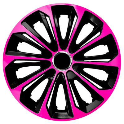 Radkappen Radzidierblenden Radkappe 4× NRM EXTRA STRONG, 15" pink/schwarz