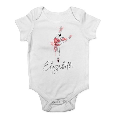 Personalised Pink Paint Splat Bellarina Baby Grow Vest Bodysuit Boys Girls