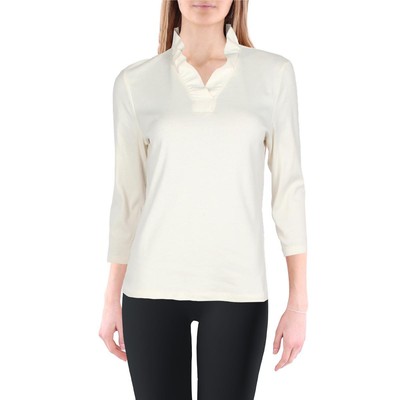 

Anne Klein Женская белая рубашка из смесового кашемира, пуловер, свитер, топ  BHFO 8520, Белый