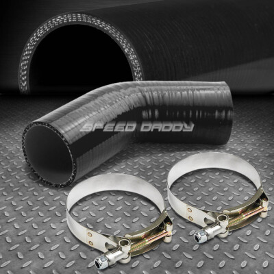 2,754-СЛОЙНЫЙ СИЛИКОНОВЫЙ СОЕДИНИТЕЛЬНЫЙ ШЛАНГ ДЛЯ ТУРБОНАДДУВА/ИНТЕРКУЛЕРА/ВПУСКА С УГЛОМ НАКЛОНА 45° + Т-ОБРАЗНЫЙ ЗАЖИМ ЧЕРНОГО ЦВЕТА