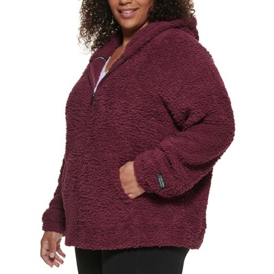 

Calvin Klein Performance Женская фиолетовая толстовка на молнии с капюшоном для отдыха Plus  BHFO 4997, Garnet