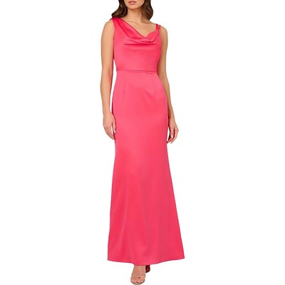 Adrianna Papell Womens Pink Satin Maxi Formal Evening Dress Gown 8 BHFO 6637