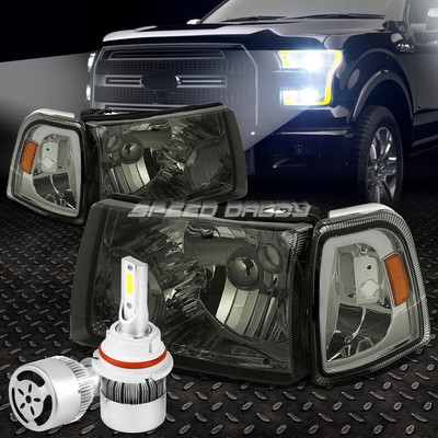 ЗАКОПЧЕННЫЙ КОРПУС ФАРЫ + ЯНТАРНЫЙ УГОЛОК + БЕЛЫЙ СВЕТОДИОД 9007 HID с ВЕНТИЛЯТОРОМ ДЛЯ 01-11 RANGER