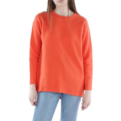 

Женская оранжевая футболка с круглым вырезом Eileen Fisher с длинными рукавами, топ  BHFO 0029, Оранжевый