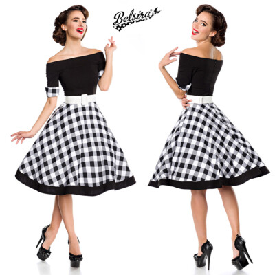 Vestito Vintage Anni 50 Rockabilly Donna PinUp Retro Gonna Svasata 50048