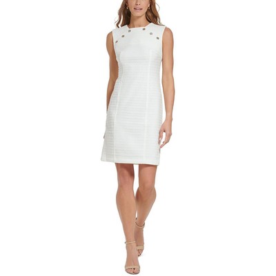 Женское жаккардовое мини-платье-футляр Tommy Hilfiger цвета слоновой кости 16 BHFO 2250
