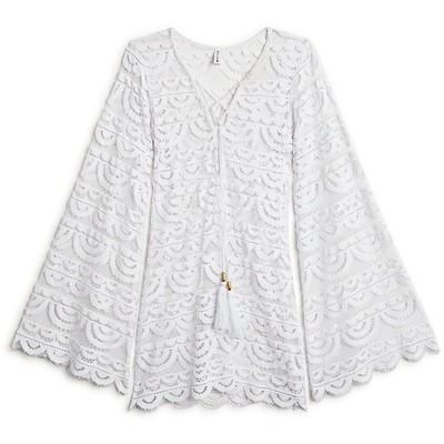 PilyQ Girls White Lace Sheer Casual Cover-Up S BHFO 3764