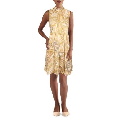 

Женское мини-платье-футляр без рукавов Calvin Klein с узором пейсли BHFO 1073, Papaya multi