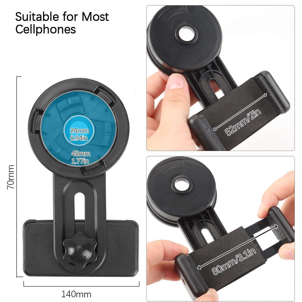 Universal Cell Phone Adapter Mount Binocular Monocular Spotting Scope Telescope