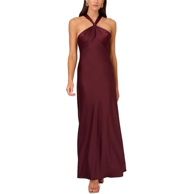 Женское фиолетовое атласное вечернее платье на бретельках Liv Foster 4 BHFO 0723