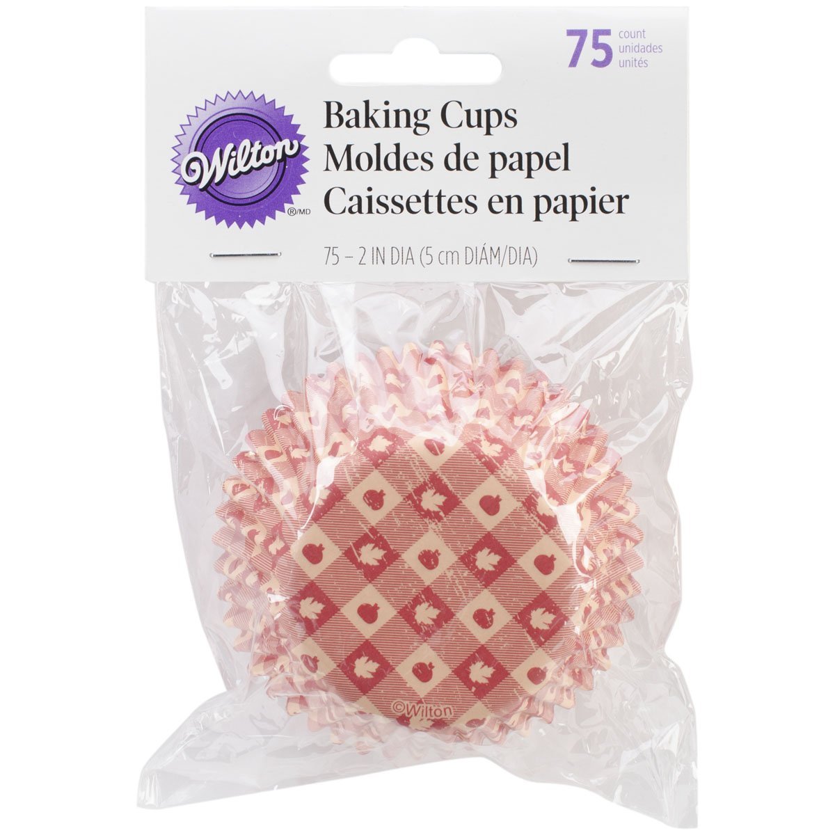Lot of 4 Wilton Baking Cups 75 Ct Red Plaid Paper Cup Liner Fall Leaf Pumpkin