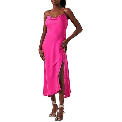 Женское розовое коктейльное и вечернее платье ASTR the Label с разрезом на ногах S BHFO 1468