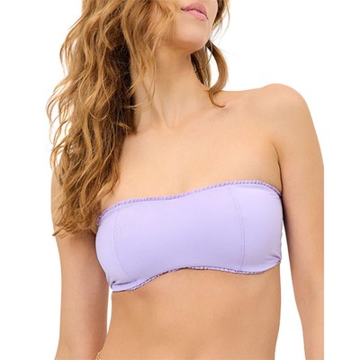 Трусики бикини Frankies Женские джинсовые фиолетовые бикини без бретелек Swim Top S BHFO 6010