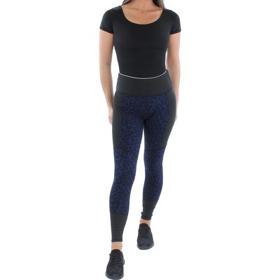 

Женские темно-синие брюки в рубчик с животным принтом цвета Aqua  BHFO 2350, Navy/black