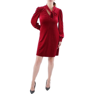 

Женское красное бархатное коктейльное и вечернее платье Calvin Klein  BHFO 8166, Красный