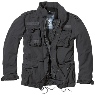 Pre-owned Brandit M65 Giant Mens Field Jacket Warm Police Coat Security Liner Parka Black