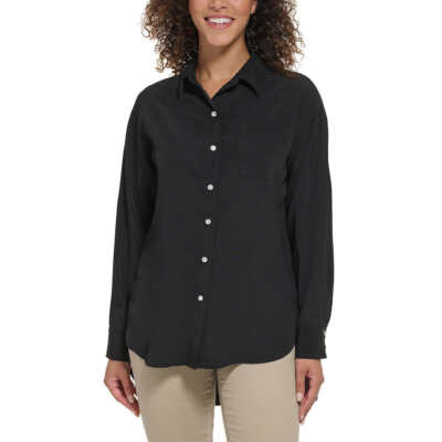 Karl Lagerfeld Ladies' Long Sleeve Blouse Black Women's Size XL-XXL