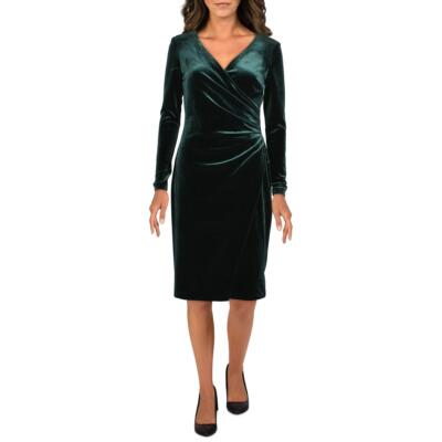 

Lauren Ralph Lauren Женское платье для коктейля и вечеринки со сборками BHFO 1607, Зеленый