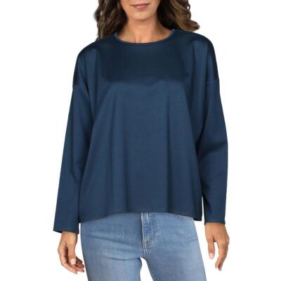 

Женская рубашка-блузка с круглым вырезом из смеси тенселя Eileen Fisher BHFO 1273, Storm