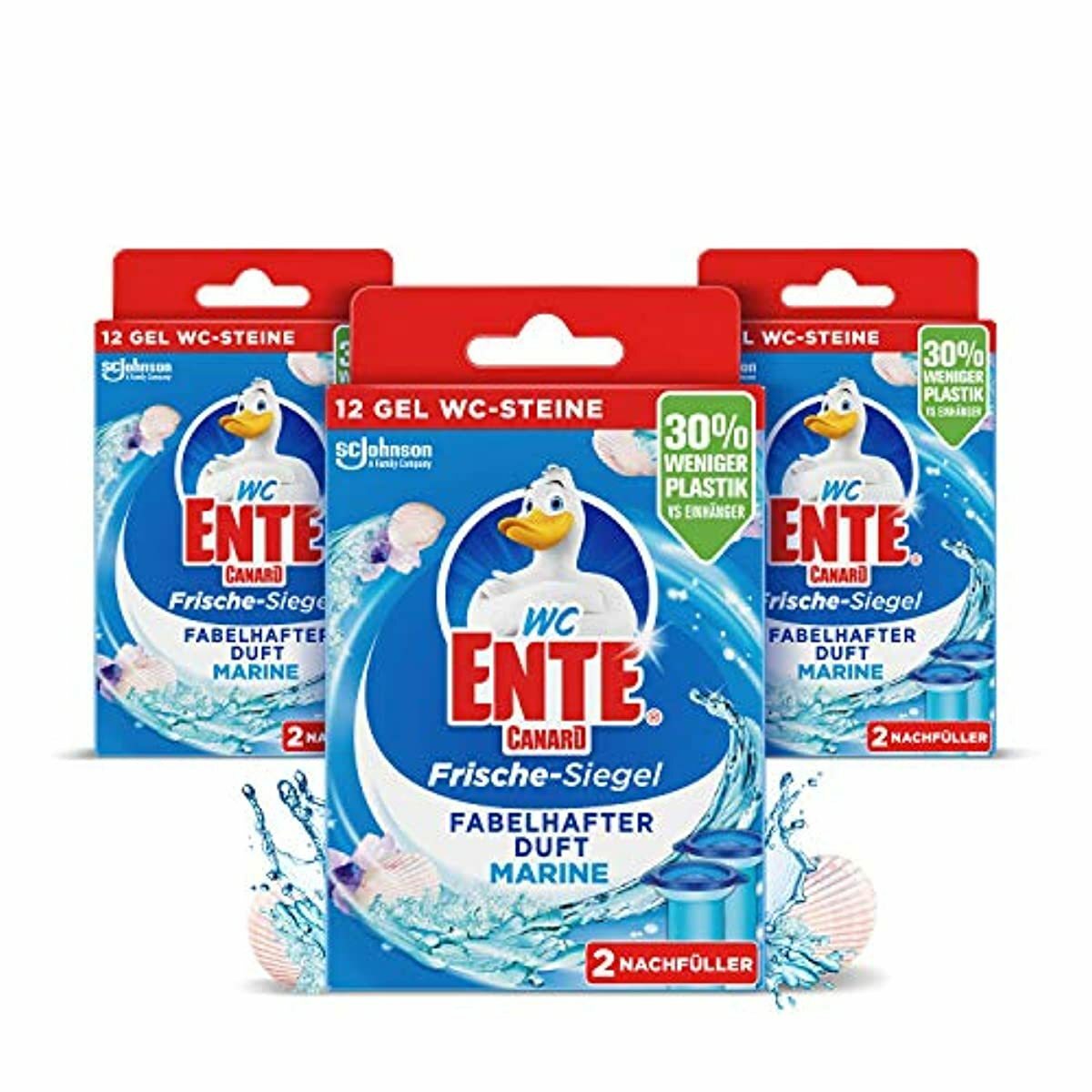 WC-Ente Frische-Siegel Nachfüller, körbchenloser WC-Reiniger, 3 x 12