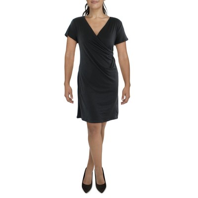 24seven Comfort Apparel Женское черное трикотажное платье-сорочка из стихаря плюс 2X BHFO 9124