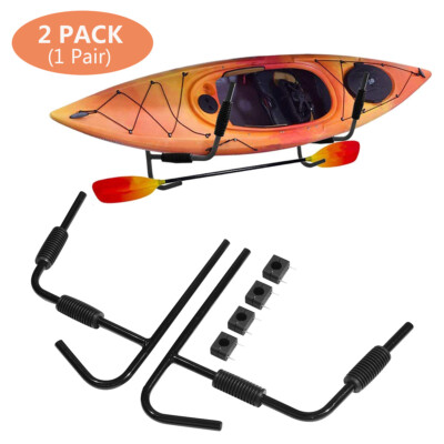 2PCS Black Kayak Storage Wall Mount Hanger Rack Canoe Paddle Kayak Hanging Rack